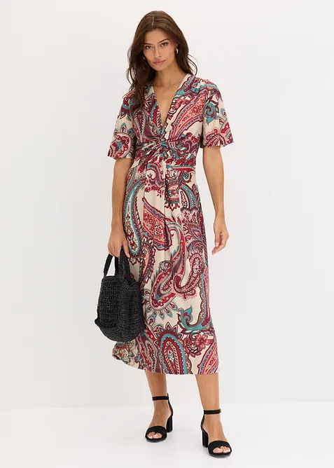 Midikl&auml;nning i insv&auml;ngd modell med omlotteffekt, bonprix