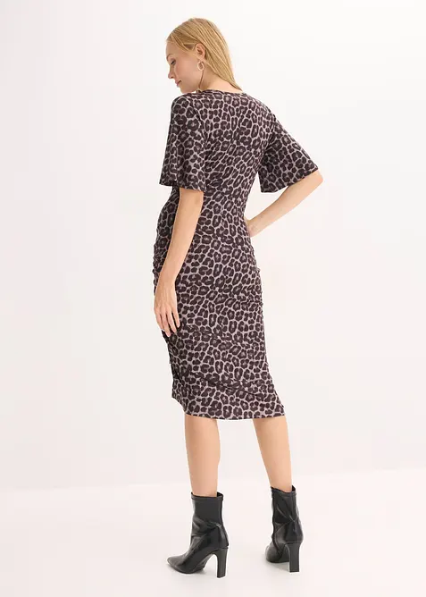 Mellanl&aring;ng kl&auml;nning med insv&auml;ngd midja, bonprix