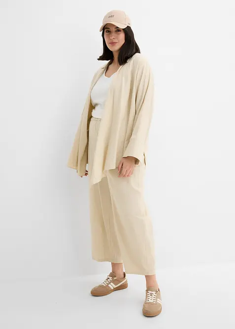 Byxa i barrelmodell, av tunn linnemix, bonprix