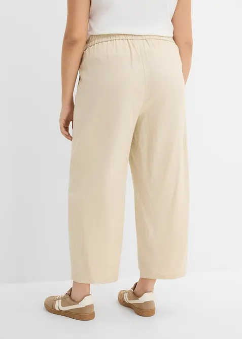 Byxa i barrelmodell, av tunn linnemix, bonprix