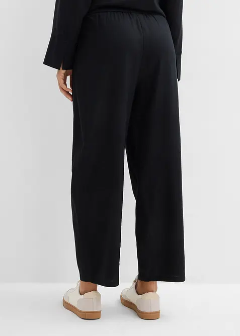 Byxa i barrelmodell, av tunn linnemix, bonprix