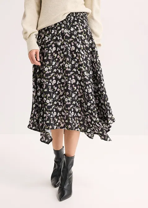 Midikjol av ren viskos, bonprix