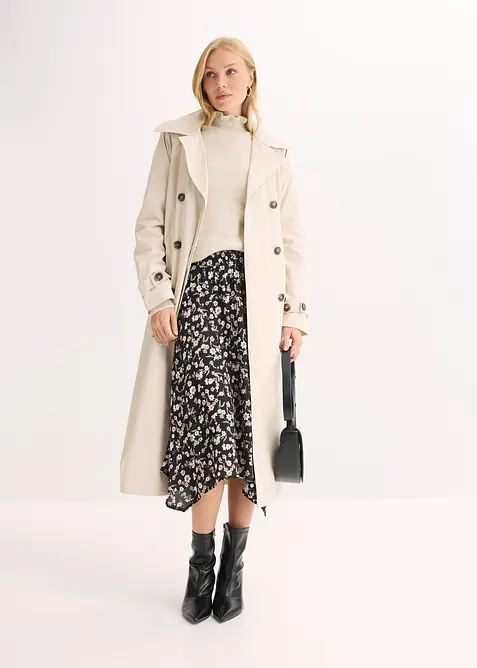 Midikjol av ren viskos, bonprix