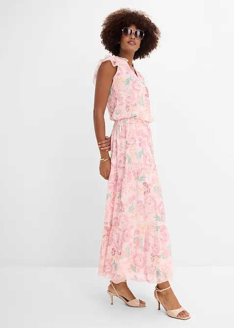 Maxikjol i mjuk mesh, bonprix