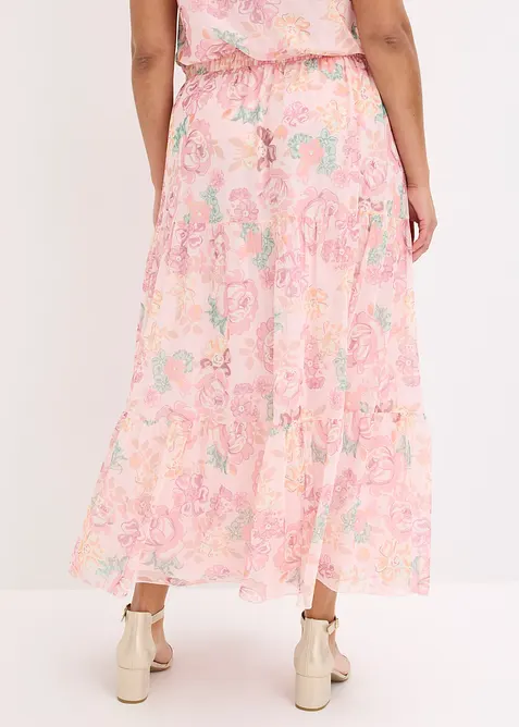 Maxikjol i mjuk mesh, bonprix