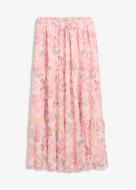 Maxikjol i mjuk mesh, bonprix