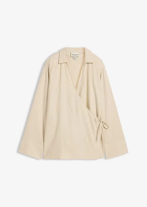 Omlottblus av linnemix, bonprix