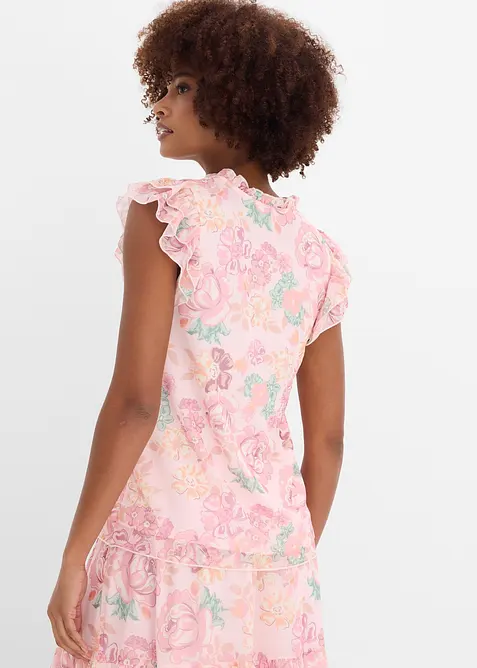 Blustopp i mjuk mesh, bonprix