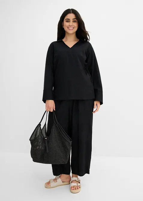 Omlottblus av linnemix, bonprix