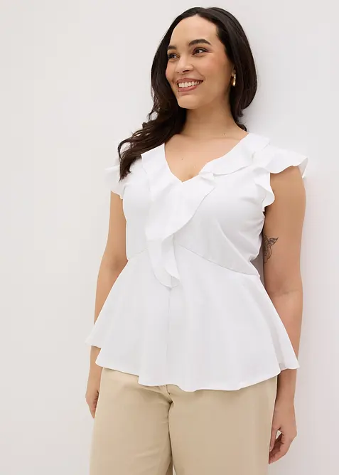 Topp med volanger, bonprix