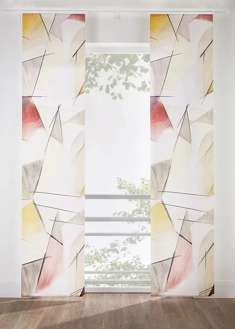 Bl&auml;ndskyddande panelgardin med retrom&ouml;nster (1-pack), bonprix