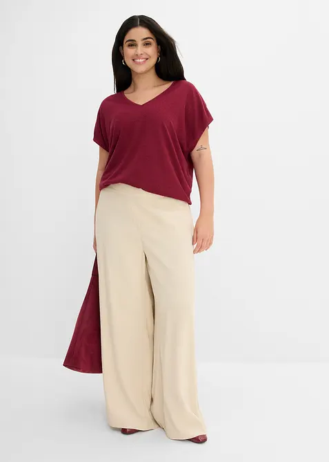 Oversizetopp med stickad look, bonprix