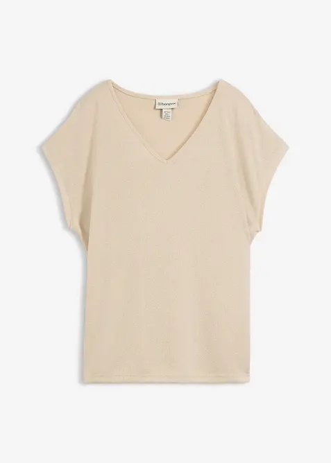 Oversizetopp med stickad look, bonprix