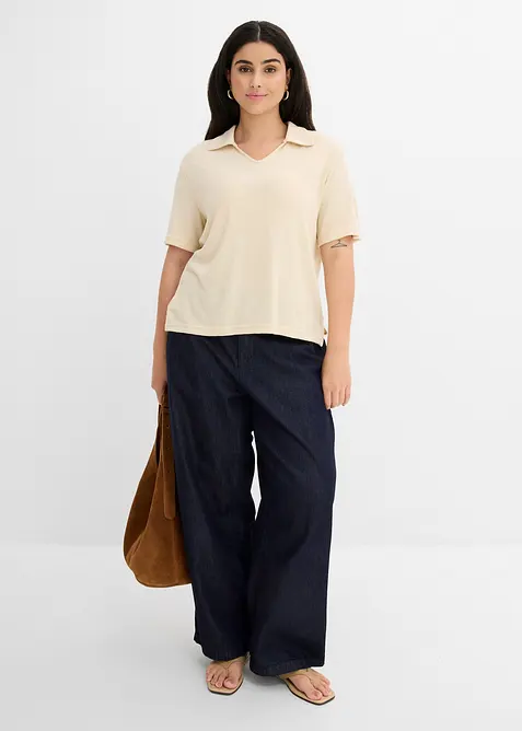 Pik&eacute;tr&ouml;ja med stickad look, bonprix