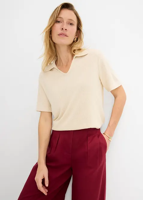 Pik&eacute;tr&ouml;ja med stickad look, bonprix