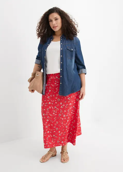 Jerseykjol i bomullsstretch, bonprix