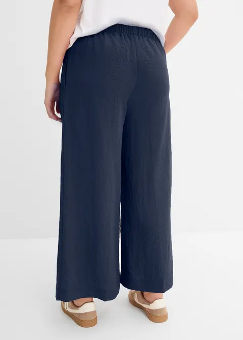 Culottebyxa i b&ouml;ljande viskosmix, bonprix