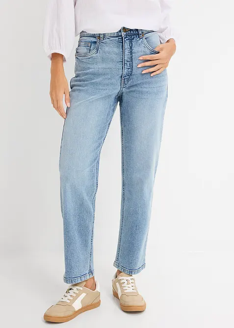 Straight jeans i Loose modell med High Waist, cropped, bonprix