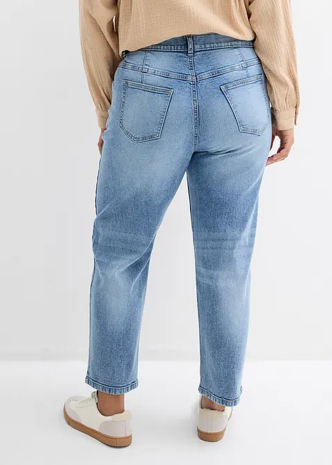 Straight jeans i Loose modell med High Waist, cropped, bonprix