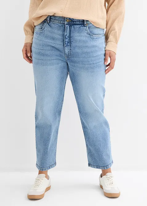 Straight jeans i Loose modell med High Waist, cropped, bonprix