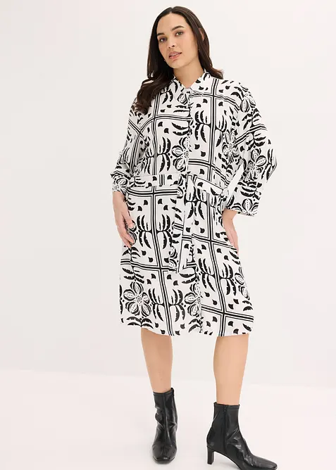 Skjortkl&auml;nning av viskos med mjukt fall, bonprix