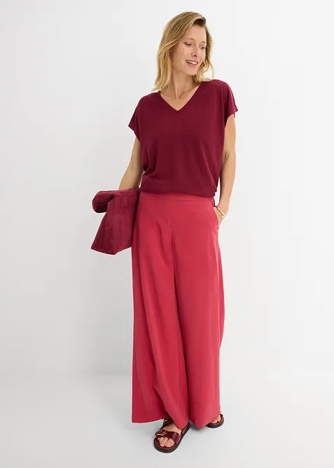 Oversizetopp med stickad look, bonprix