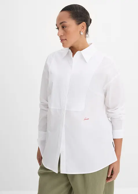 Skjortblus med frackbr&ouml;st, bonprix