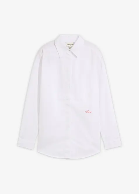 Skjortblus med frackbr&ouml;st, bonprix