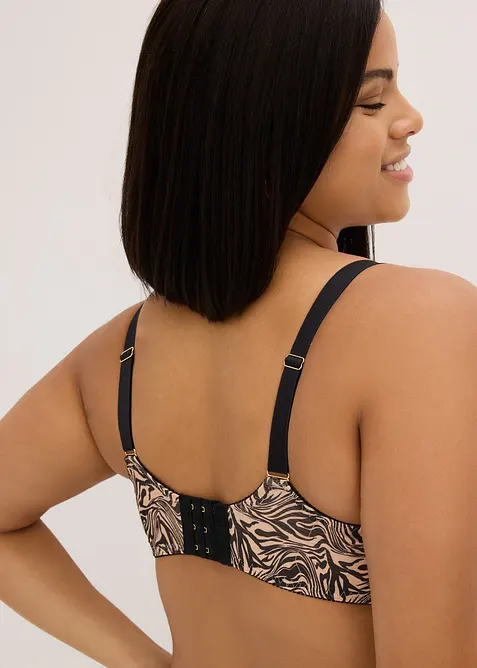 Minimizer-BH med smyckesdetalj och m&ouml;nstrad mesh, bonprix