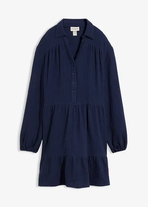 Kort muslinkl&auml;nning med v&aring;der, bonprix