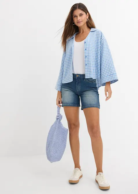 Jeansshorts Slim Fit, Mid Waist (2-pack), bonprix