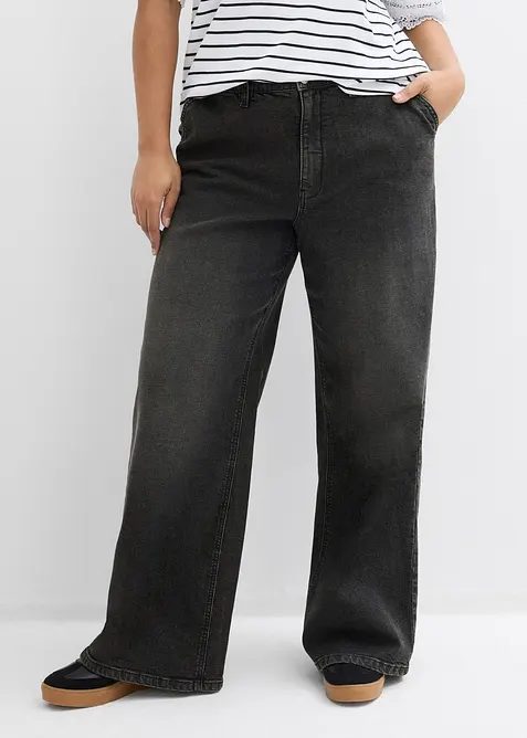 Straight jeans, Loose modell med High Waist, bonprix