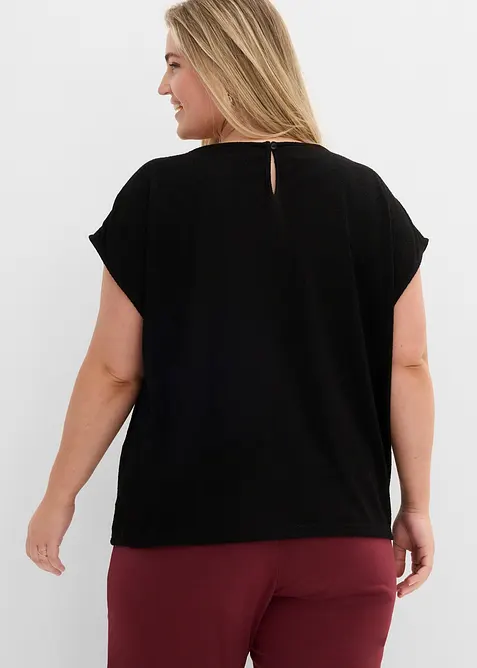 Oversizetopp med stickad look, bonprix