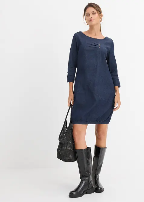 Stretchig jeanskl&auml;nning, bonprix