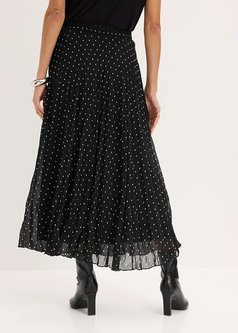 Chiffongkjol i krinklat material, bonprix