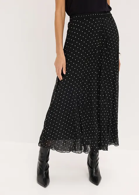 Chiffongkjol i krinklat material, bonprix