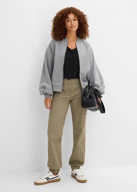 Cargobyxa i stretchig bomullsmix, bonprix