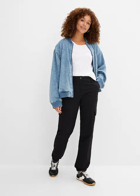 Cargobyxa i stretchig bomullsmix, bonprix