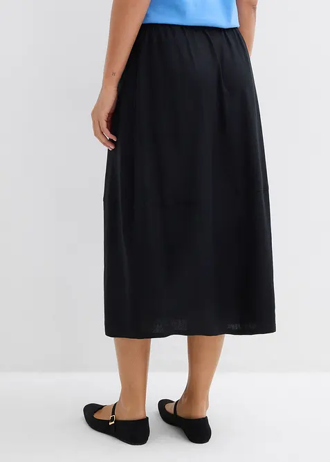 Mellanl&aring;ng kjol i tunn linneblandning, bonprix