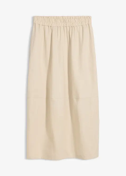 Mellanl&aring;ng kjol i tunn linneblandning, bonprix