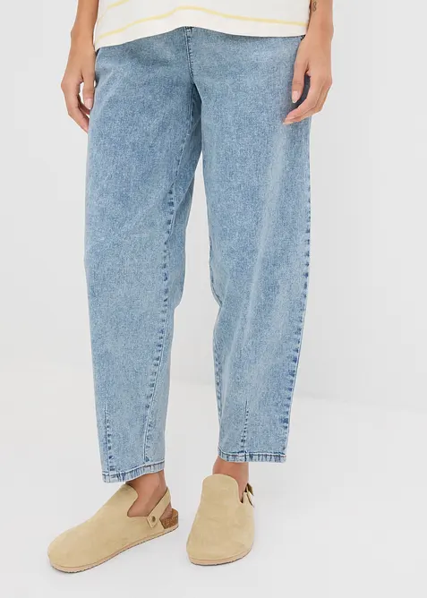 Barrel Jeans Mid Waist, med bekv&auml;m midja, bonprix