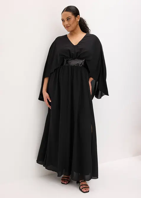 Aftonkl&auml;nning i fintr&aring;dig chiffong med paljettinf&auml;llning, bonprix