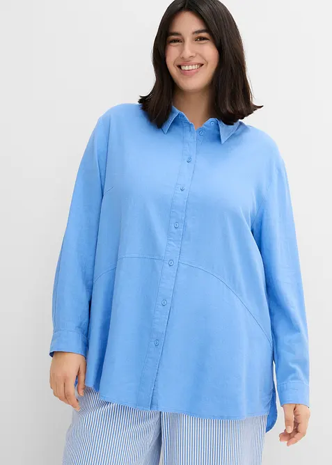 Oversizeblus av linnemix, bonprix