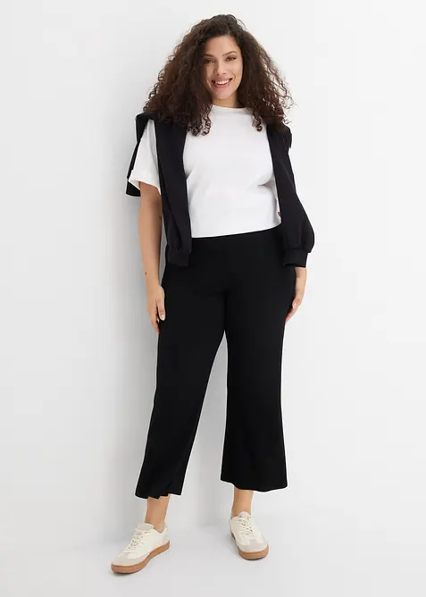 Ribbade leggings av viskosmix, kort modell, bonprix