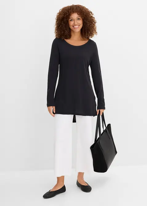 L&aring;ng&auml;rmad topp av ren bomull, bonprix