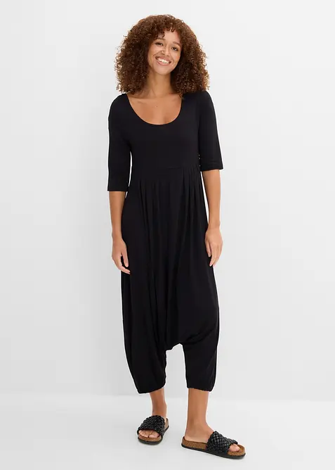 Jerseyjumpsuit i f&ouml;ljsam viskosmix, bonprix