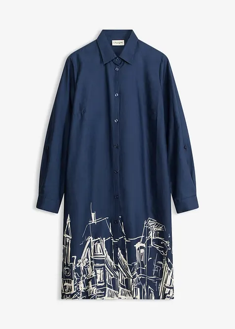 Skjortkl&auml;nning i bomullspoplin, bonprix