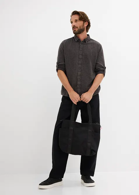 Skjorta i bomullsmuslin med tv&auml;ttad look, bonprix