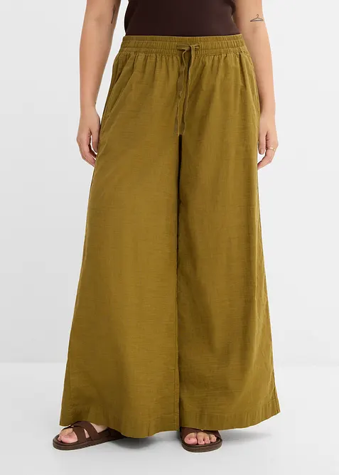 Palazzobyxa i ren bomull, bonprix