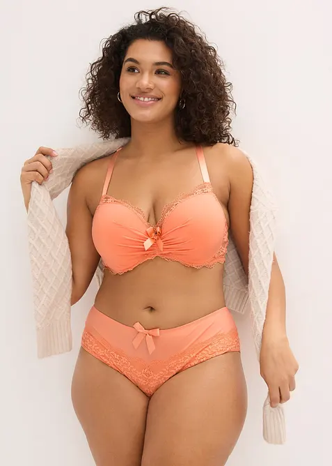 Hipstertrosa med blommig spets, bonprix